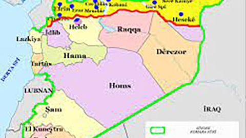 RojavaYê Kurdistanê, map
